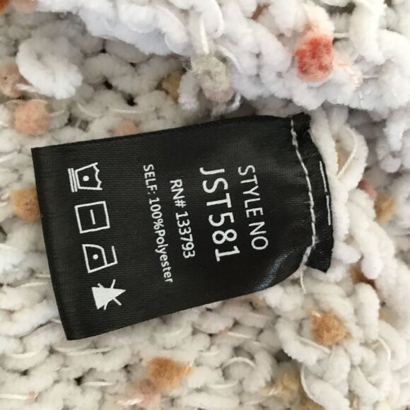 POL Distressed Popcorn Knit Fringe Sweater OSFM Cream Beige Boho Lagenlook Cozy - Picture 7 of 8